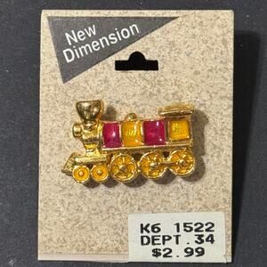 New dimension train pin brooch